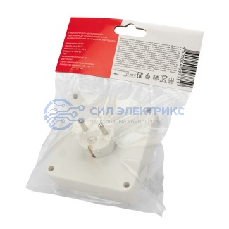 фото Четверник электрический 16 А с заземлением белый REXANT