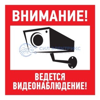 фото Наклейка информационный знак "Внимание, ведётся видеонаблюдение" 100*100 мм Rexant