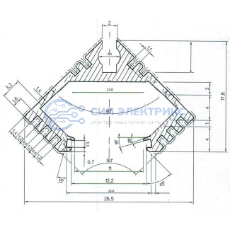 фото Профиль алюминиевый угловой 3 м (заказывать отдельно рассеиватель 146-250) REXANT