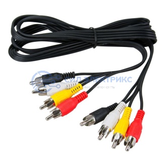 фото Шнур 4 RCA - 4 RCA, 1м, черный REXANT