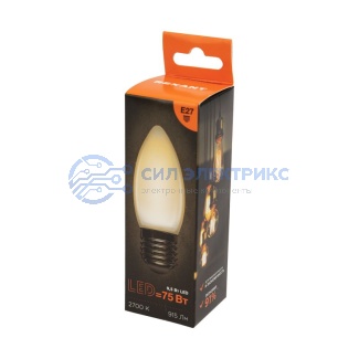 фото Лампа филаментная Свеча CN35 9,5Вт 915Лм 2700K E27 матовая колба REXANT