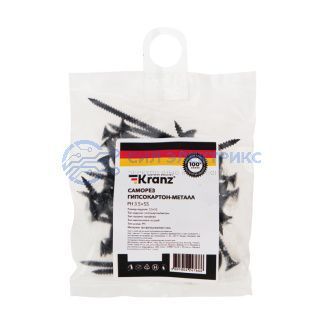 Саморез гипсокартон-металл KRANZ 3.5х55, пакет (50 шт./уп.) фото Саморез гипсокартон-металл KRANZ 3.5х55, пакет (50 шт./уп.)