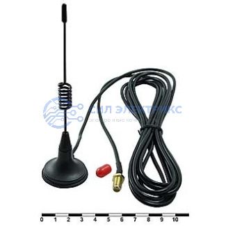фото Антенна WiFi JCXP8019, 2.4 ГГц с кабелем RG 174 3 м, разъём SMA-F