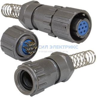 фото Разъем быстроразъемный FQ14-8pin TK, кабельный, угловая вилка с байонетным соединением