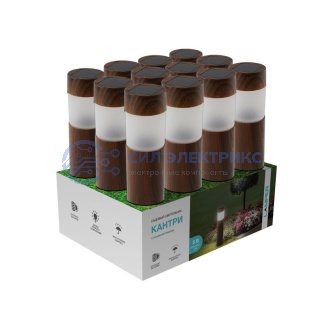 фото Светильник садовый LAMPER Кантри LED с текстурой дуба, с солнечной панелью и аккумулятором