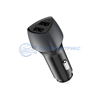 фото Автомобильное зарядное устройство c двумя портами (USB-A QC 3.0 + USB-A 3,1A) со световой индикацией, 18Вт, черное REXANT