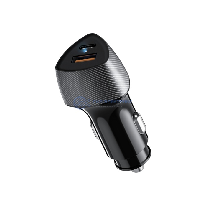 Автомобильное зарядное устройство c двумя портами (USB-A QC 3.0 + USB-C PD) cо световой индикацией, 20Вт, черное REXANT фото Автомобильное зарядное устройство c двумя портами (USB-A QC 3.0 + USB-C PD) cо световой индикацией, 20Вт, черное REXANT