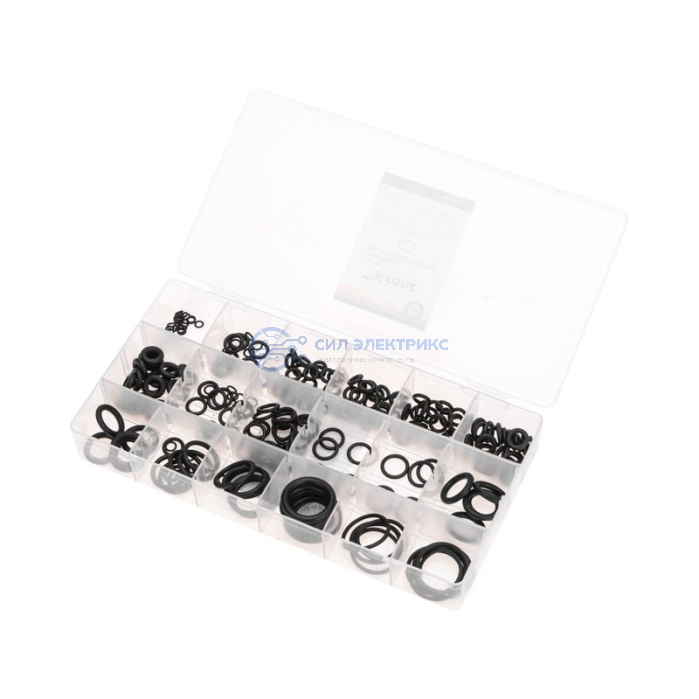 Набор резиновых уплотнительных колец 3-22мм (225 шт/уп) KRANZ фото Набор резиновых уплотнительных колец 3-22мм (225 шт/уп) KRANZ