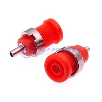 фото Штекер (гнездо, клемма) Z014 4mm panel jack RED