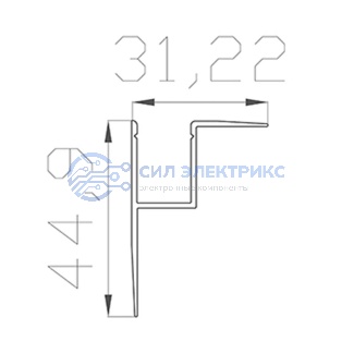 фото Профиль алюминиевый накладной 32х45 мм 2 м (заказывать отдельно рассеиватель 146-250, заглушки 146-219-1) REXANT