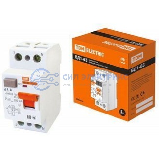 фото Автоматический выключатель ВД1-63 2Р 63А, 300мА, номинальное напряжение 230В