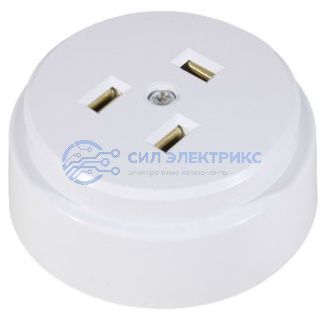 фото Розетка двойная (РШ/евро) 32А/16A 250В 2P+PE бел., EKF AS-250-32/16-O
