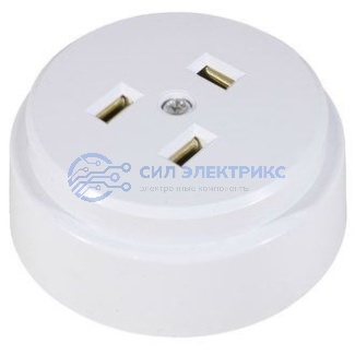 Розетка РШ 2P+PE 250В белая фото Розетка РШ 2P+PE 250В белая