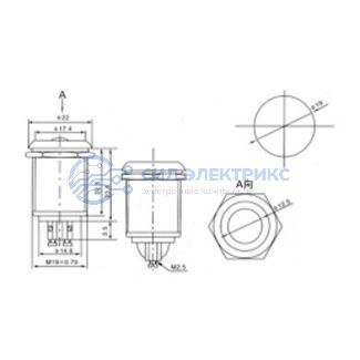 Кнопка антивандальная Ø19 Б/Фикс (2с) OFF-(ON) выпуклая (PBS-28В-4) REXANT фото Кнопка антивандальная Ø19 Б/Фикс (2с) OFF-(ON) выпуклая (PBS-28В-4) REXANT