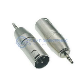 фото Переходник микрофонный JD-487 XLR 3pin штекер (папа)-mini Jack 3.5 штекер (папа), 48 В, -20...+50°C