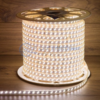 фото LED лента 220 В, 6.5x17 мм, IP67, SMD 5730, 120 LED/m, цвет свечения белый, 100 м