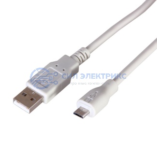 Кабель USB (шт. micro USB - шт. USB A) 3 метра, серый REXANT фото Кабель USB (шт. micro USB - шт. USB A) 3 метра, серый REXANT