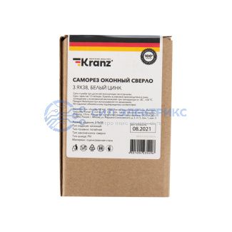 Саморез оконный KRANZ сверло, 3.9х38, белый цинк, короб (500 шт./уп.) фото Саморез оконный KRANZ сверло, 3.9х38, белый цинк, короб (500 шт./уп.)