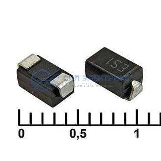 фото Супер быстрый диод ES1G (MIC), 1А, 400В, SMA, время восстановления 35нс