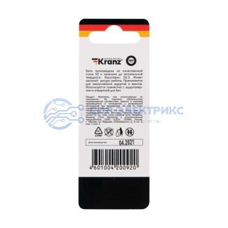 фото Бита для шуруповерта PH1х50 мм (2 шт./уп.) Kranz