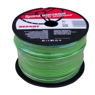 фото Провод ПГВА REXANT 1х1.00 мм², зеленый, бухта 100 м