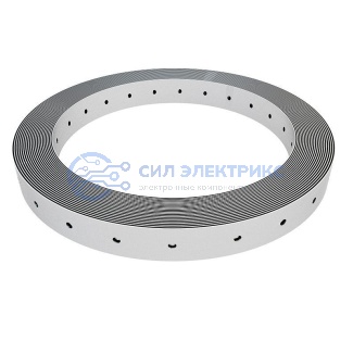 фото Лента полоса монтажная оцинкованная прямая, перфорированная тарная REXANT 20х0,55 мм, рулон 25 м