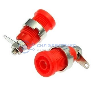 Штекер (гнездо, клемма) Z016 4mm panel jack RED фото Штекер (гнездо, клемма) Z016 4mm panel jack RED