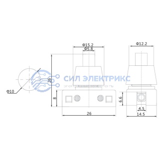 фото Выключатель-кнопка 250V 2А (2с) ON-OFF белый (PBS-17A) (для настольной лампы) REXANT