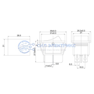 фото Выключатель клавишный 250V 16А (4с) ON-OFF зеленый с подсветкой (RWB-502, SC-767, IRS-201-1) REXANT Индивидуальная упаковка 1 шт