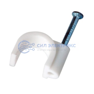 фото Крепеж кабеля круглый 9 мм, белый (упак. 50 шт) REXANT