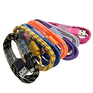Шнур для мобильных устройств USB to MicroUSB round braid 1m фото Шнур для мобильных устройств USB to MicroUSB round braid 1m
