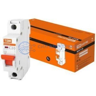 фото Автоматический выключатель ВА47-29 1P 20A, 4.5 kA, характеристика C