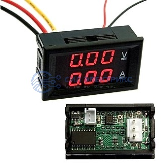Прибор цифровой 0-100V 0-10A Red фото Прибор цифровой 0-100V 0-10A Red