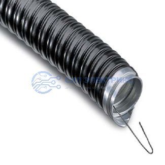 фото Металлорукав в ПВХ изоляции МРПИнг-12 (РЗ-Ц-ПВХнг), с зондом, черный REXANT