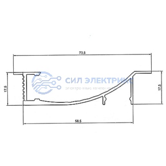 фото Профиль алюминиевый встраиваемый декоративный 16х70 мм 2 м (заказывать отдельно рассеиватель 146-250, заглушки 146-242-1, 146-242-2) REXANT