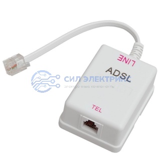 фото Розетка телефонная на стену, ADSL фильтр, 6Р4С (RJ-11) REXANT