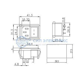 Выключатель клавишный 250V 10А (4с) ON-OFF красный с подсветкой и штекером C14 3PIN REXANT фото Выключатель клавишный 250V 10А (4с) ON-OFF красный с подсветкой и штекером C14 3PIN REXANT