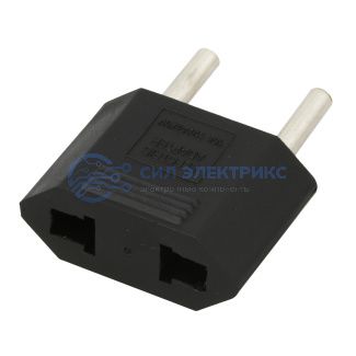 фото Сетевой переходник плоский "Тефаль" черный 1шт (БЛИСТЕР F) REXANT