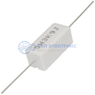 Резистор мощный постоянный RX27-1, 3.9 кОм, 5 Вт, допуск 5%, серия SQP5 фото Резистор мощный постоянный RX27-1, 3.9 кОм, 5 Вт, допуск 5%, серия SQP5