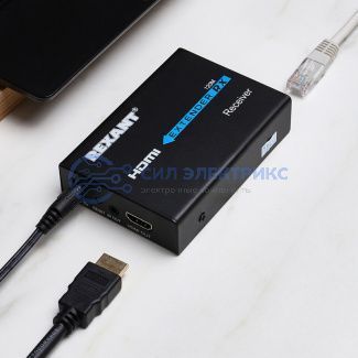 фото Приёмник сигнала HDMI по витой паре RJ-45(8P-8C) до 120м (1080p) REXANT