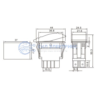 фото Выключатель клавишный 12V 35А (4с) ON-OFF зеленый с подсветкой (RK1-06N) REXANT
