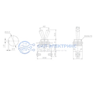 фото Тумблер 250V 10А (2c) ON-OFF однополюсный Mini (ASW-23) REXANT