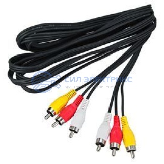 фото Шнур 3 RCA - 3 RCA, 3м, черный REXANT