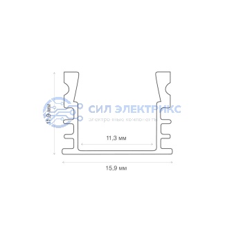 фото Комплект накладного алюминиевого профиля с рассеивателем, 16х12мм, 1м, REXANT