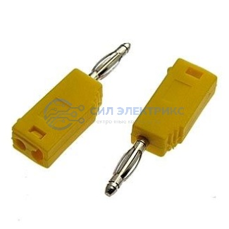 Штекер (гнездо, клемма) Z027 2mm Stackable Plug YELLOW фото Штекер (гнездо, клемма) Z027 2mm Stackable Plug YELLOW