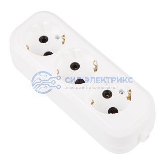 Колодка 3 гнезда с/з PROconnect «Эконом» фото Колодка 3 гнезда с/з PROconnect «Эконом»
