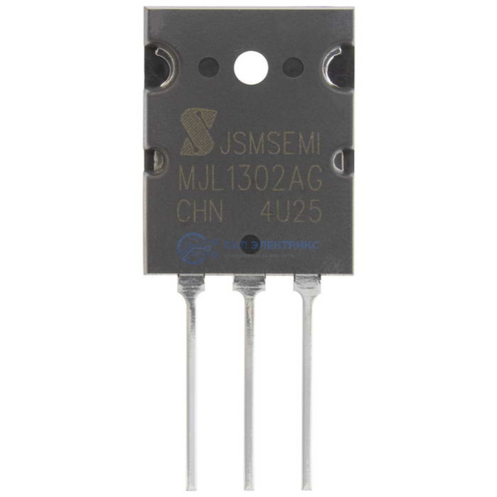 Транзистор биполярный MJL1302AG, ток коллекторный 15 А, напряжение коллектор-эмиттер 120 В, мощность 150 Вт фото Транзистор биполярный MJL1302AG, ток коллекторный 15 А, напряжение коллектор-эмиттер 120 В, мощность 150 Вт