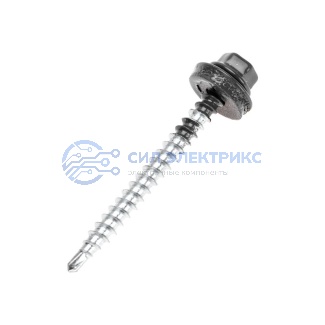 Саморез кровельный 4,8х50, окрашенный RAL 7024, короб (150 шт/уп) KRANZ фото Саморез кровельный 4,8х50, окрашенный RAL 7024, короб (150 шт/уп) KRANZ