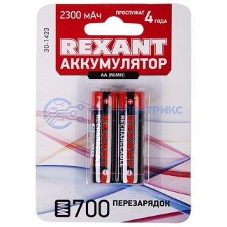 фото Аккумулятор Ni-MH AA 1.2V 2300мАч (пальчик) блистер 2 шт. REXANT