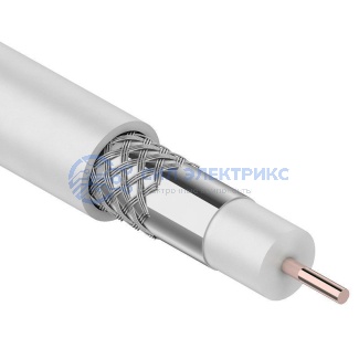 фото Кабель коаксиальный Кабель коаксиальный RG-6U, 75 Ом, CCS/Al/Al, 48%, 100 м, INDOOR, белый, PROconnect